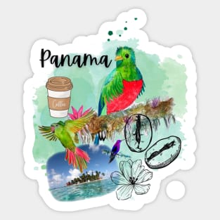 Panama Coffee Birds Beach Sticker